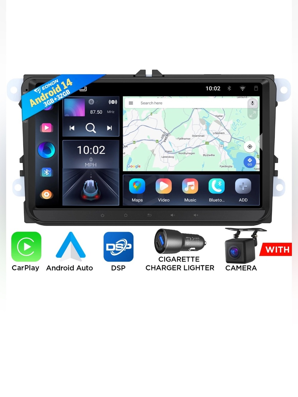 Eonon VWX7 9" Android 14 CarPlay Car Stereo GPS for VW Jetta Passat Golf Amarok